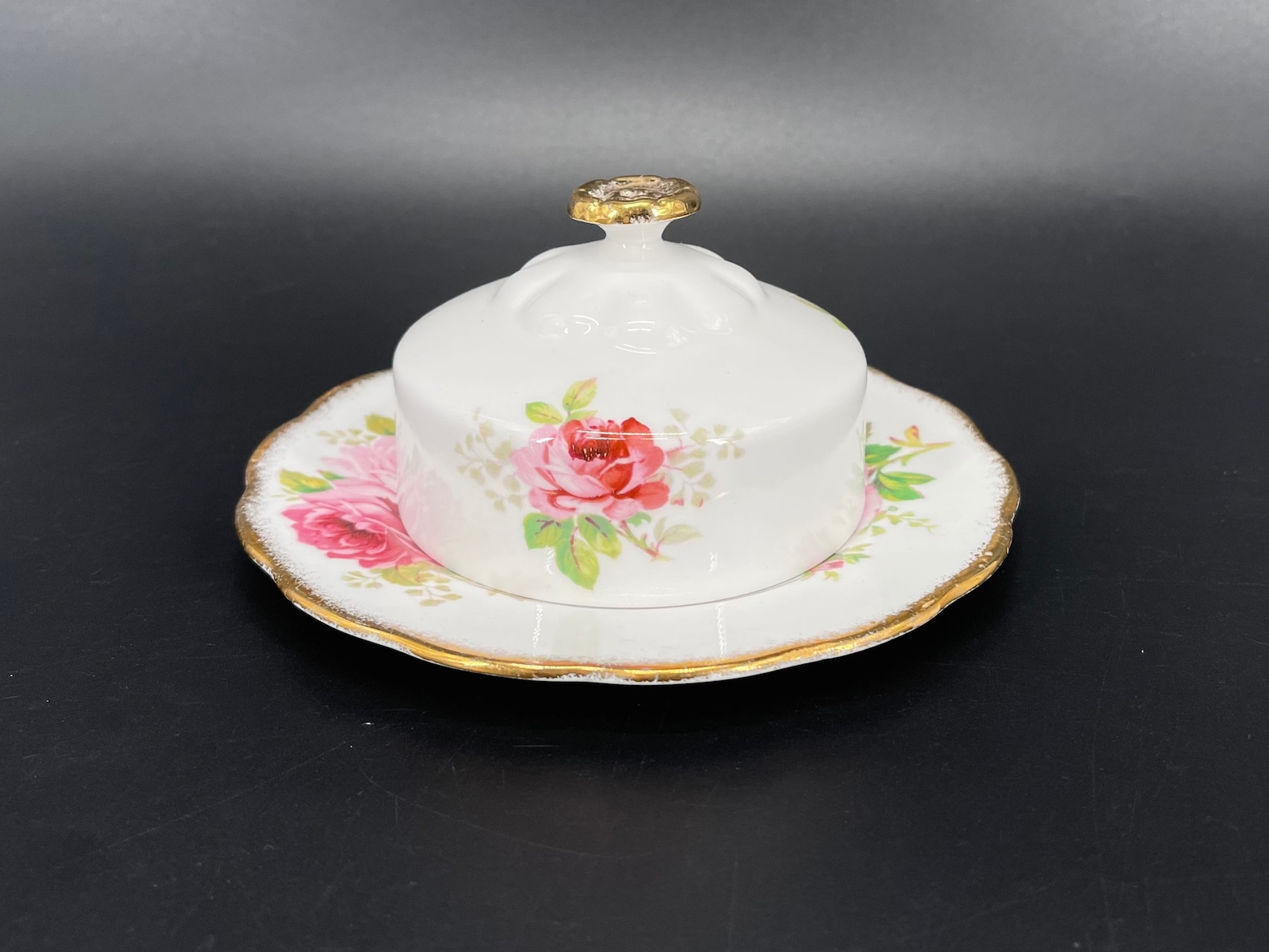 Royal Albert American Beauty Butter Dish With Lid Bone China Etsy