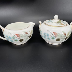 Wedgwood Spring Morning Creamer Sugar Bowl with Lid Set Bone China England