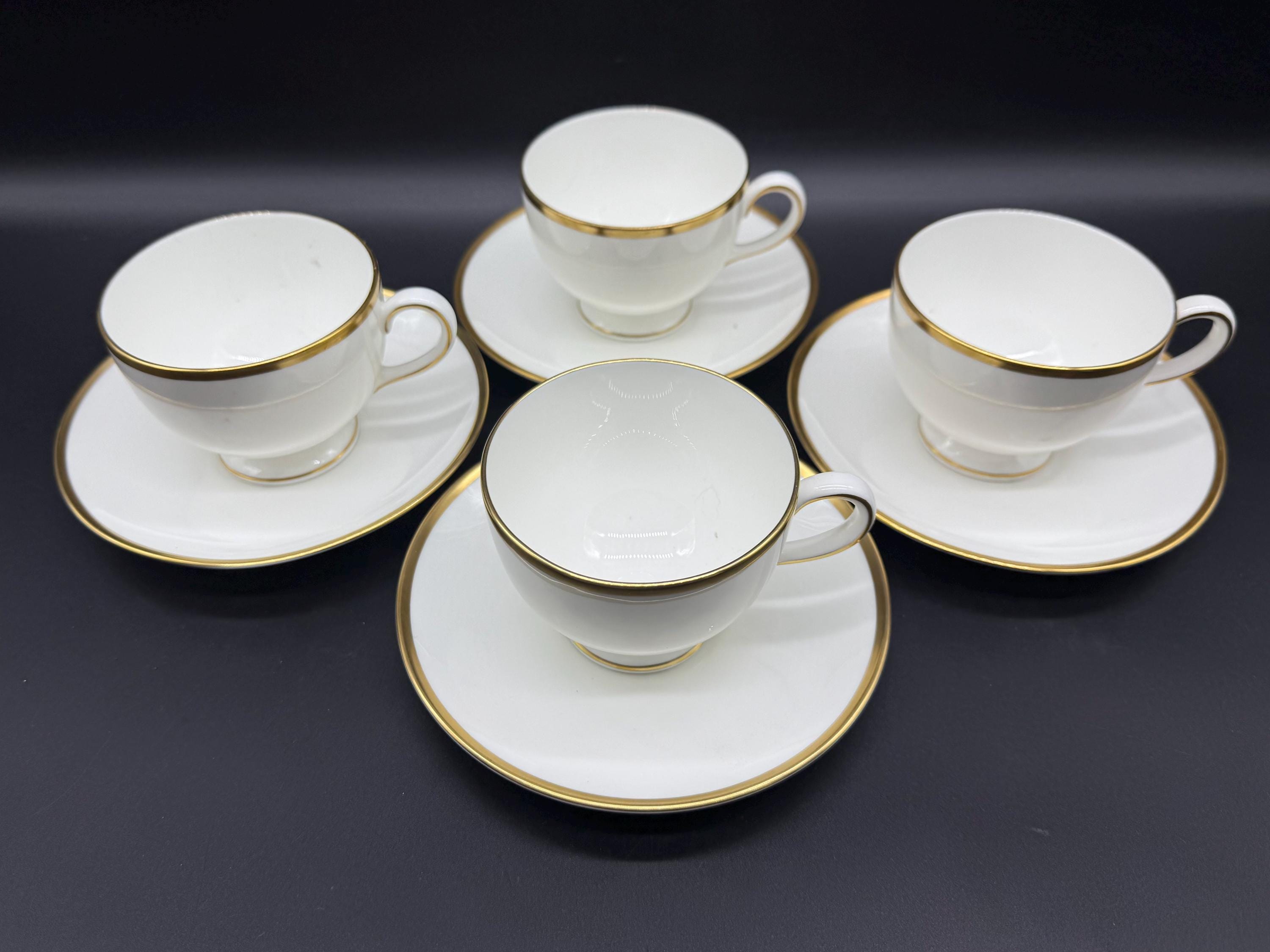 Wedgwood California Tea Cup Saucer Sets (set of 4) Bone China