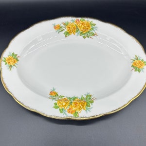 Royal Albert 13 1/2" Yellow Tea Rose Oval Serving Platter Bone China England