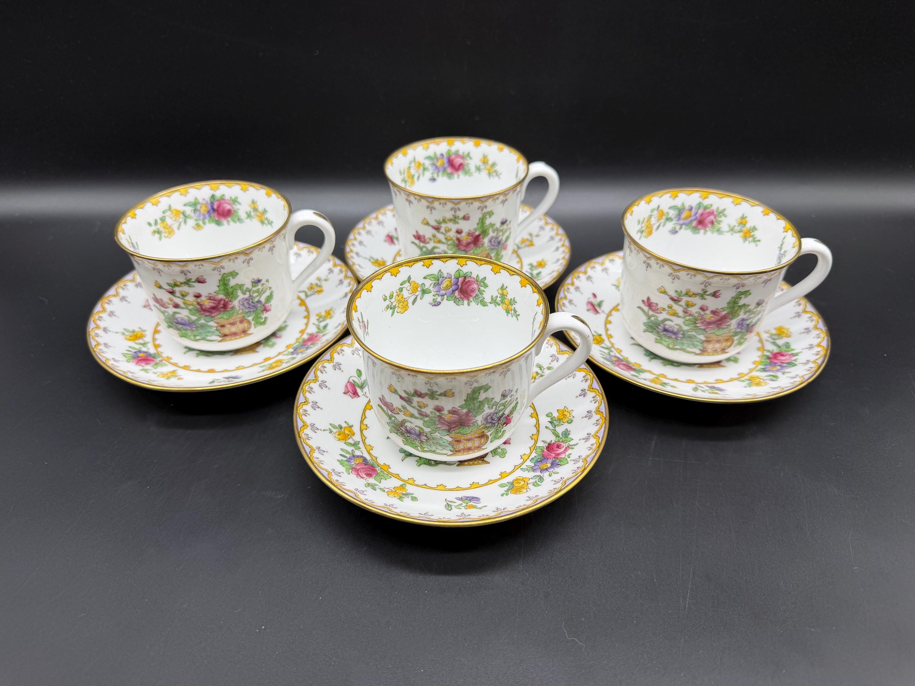 Spode Copeland Peplow Tea Cup Saucer Sets (set of 4)bone China