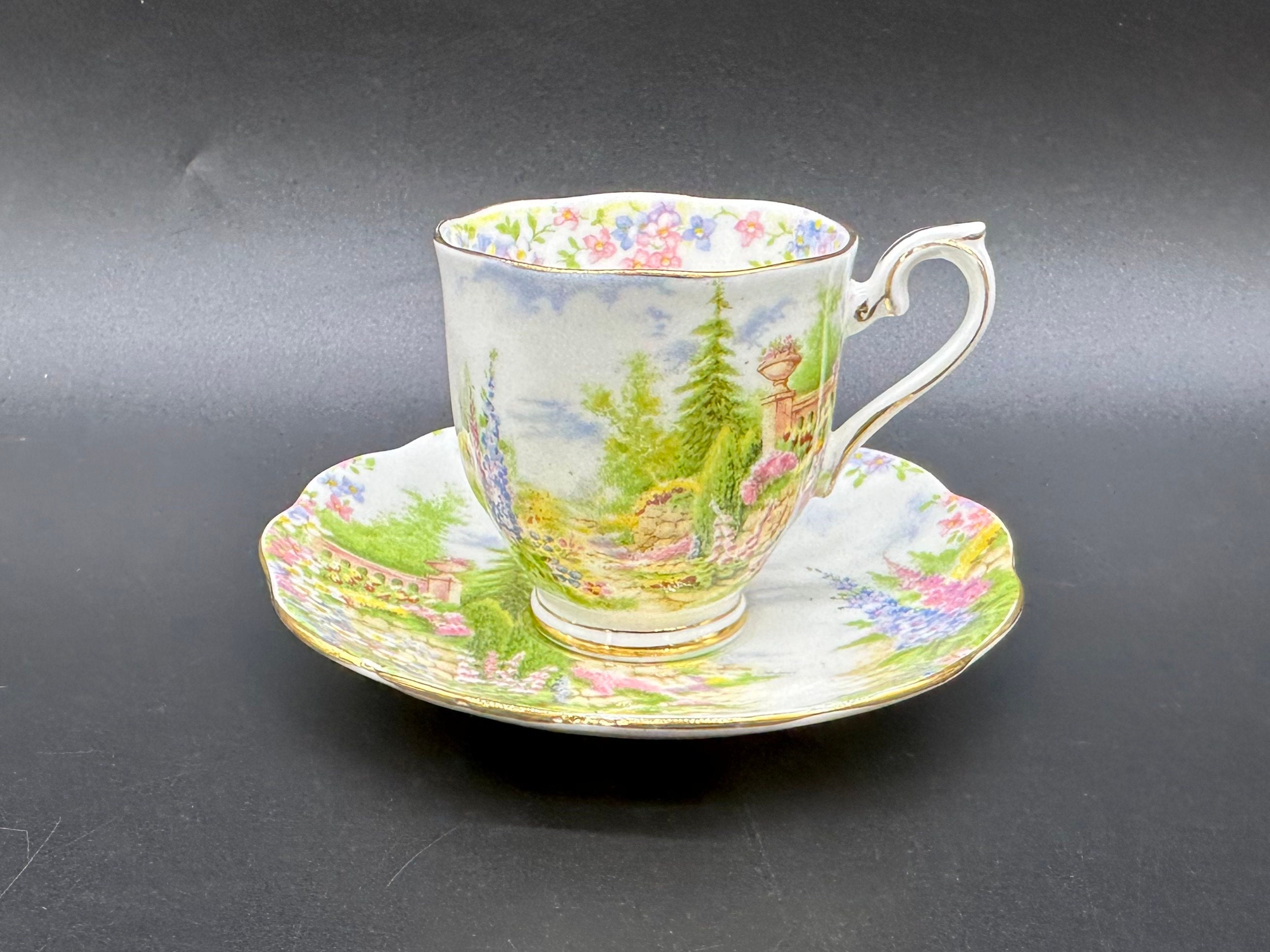 Royal Albert Kentish Rockery Demitasse Cup Saucer Set Bone - Etsy