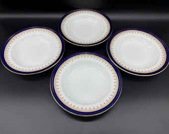 ミントン デルフト 19 世紀 青と白の大型磁器皿 l フローラル プレート