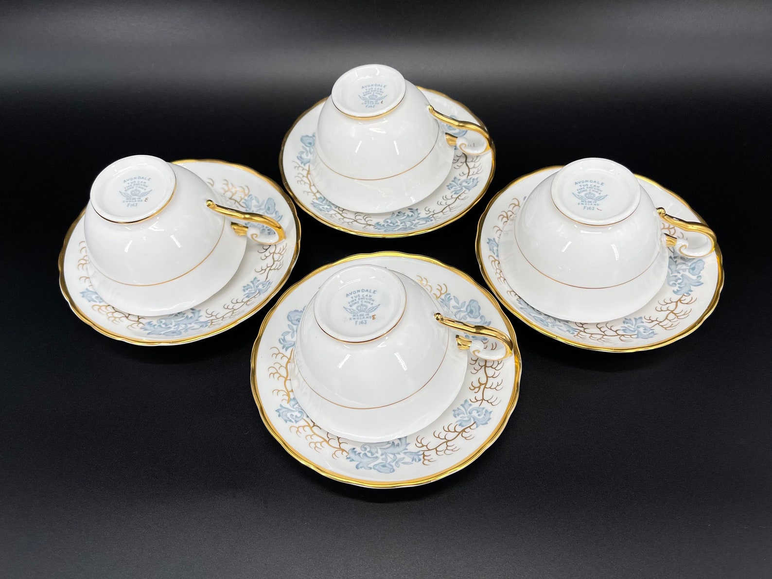 Tuscan Avondale Tea Cup Saucer Set x 4 Bone China England As Etsy