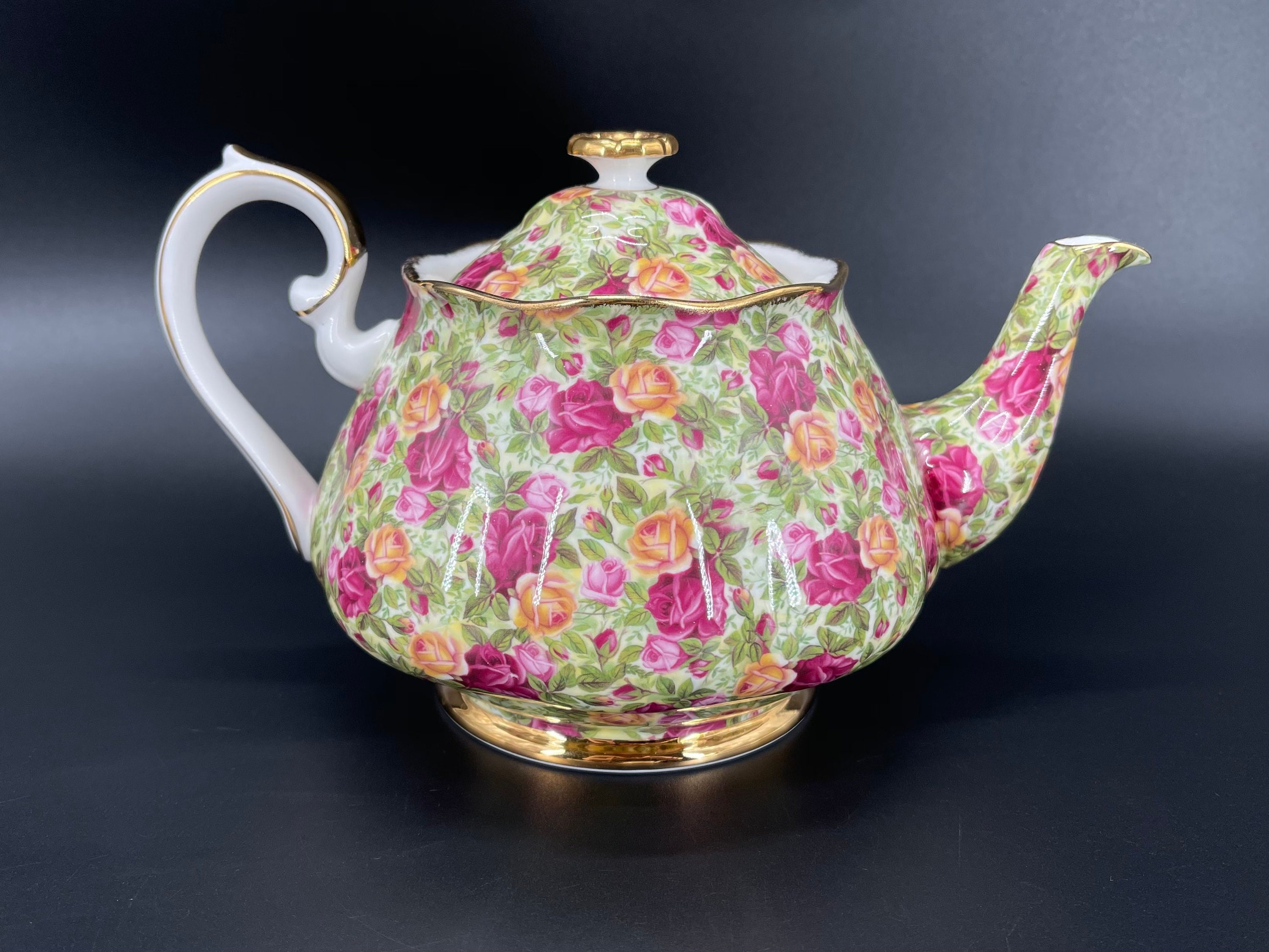 Royal Albert Old Country Rose Collection Chintz Large Teapot Etsy