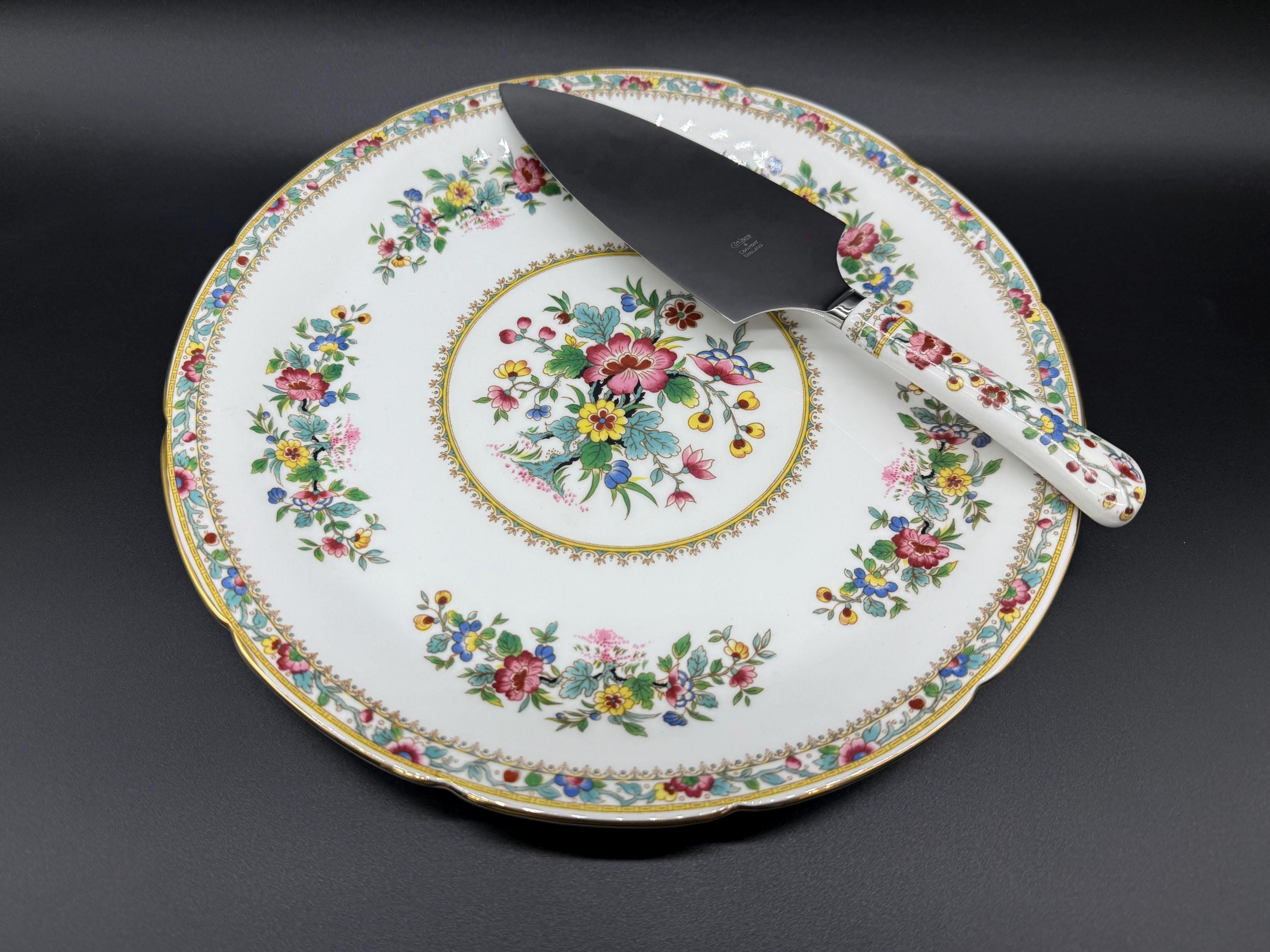 Coalport Ming Rose Cake Plate With Cake Serve Set Bone China