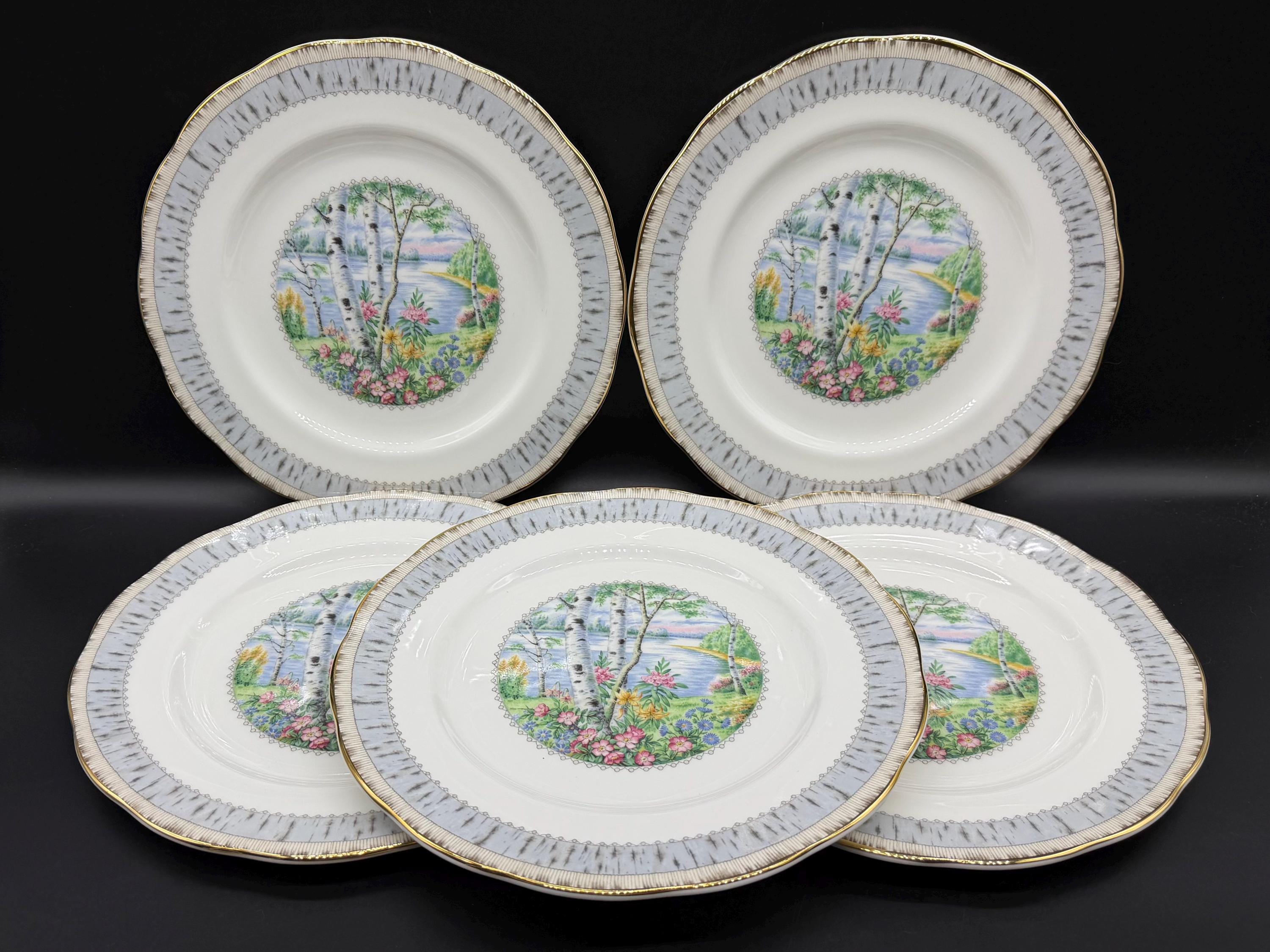 Royal Albert Silver Birch Dinner Plates (set of 5) Bone China