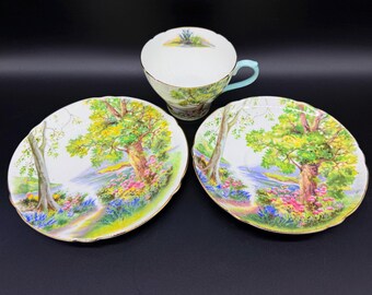 Shelley 13348 Woodland 3 Pieces Tea Trio Set Bone China England - Etsy