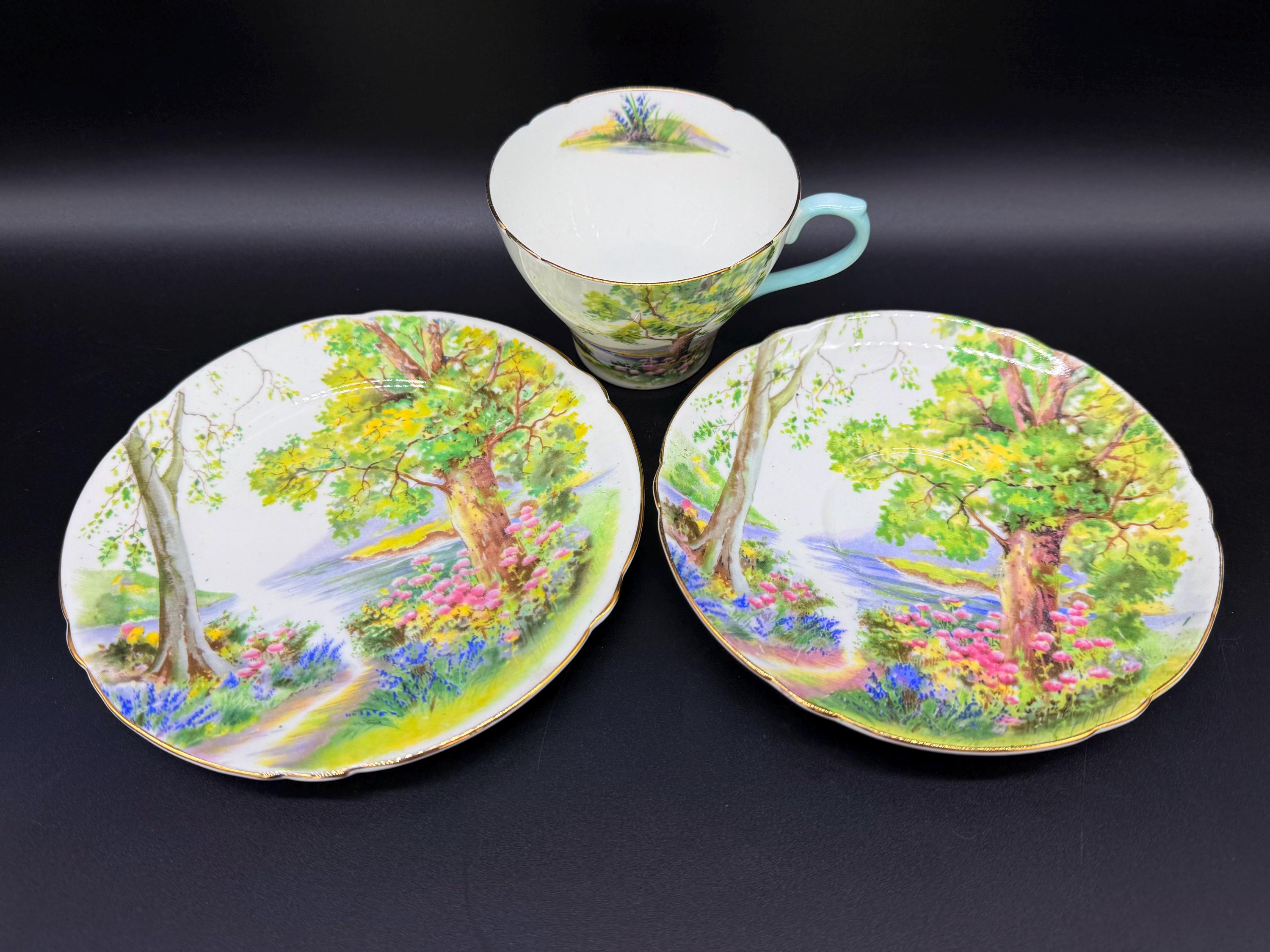 Shelley 13348 Woodland 3 Pieces Tea Trio Set Bone China England - Etsy