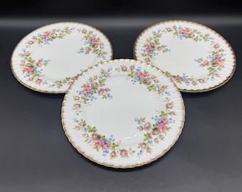 Paragon Moss Rose Salad Plates (Set of 3) Bone China England
