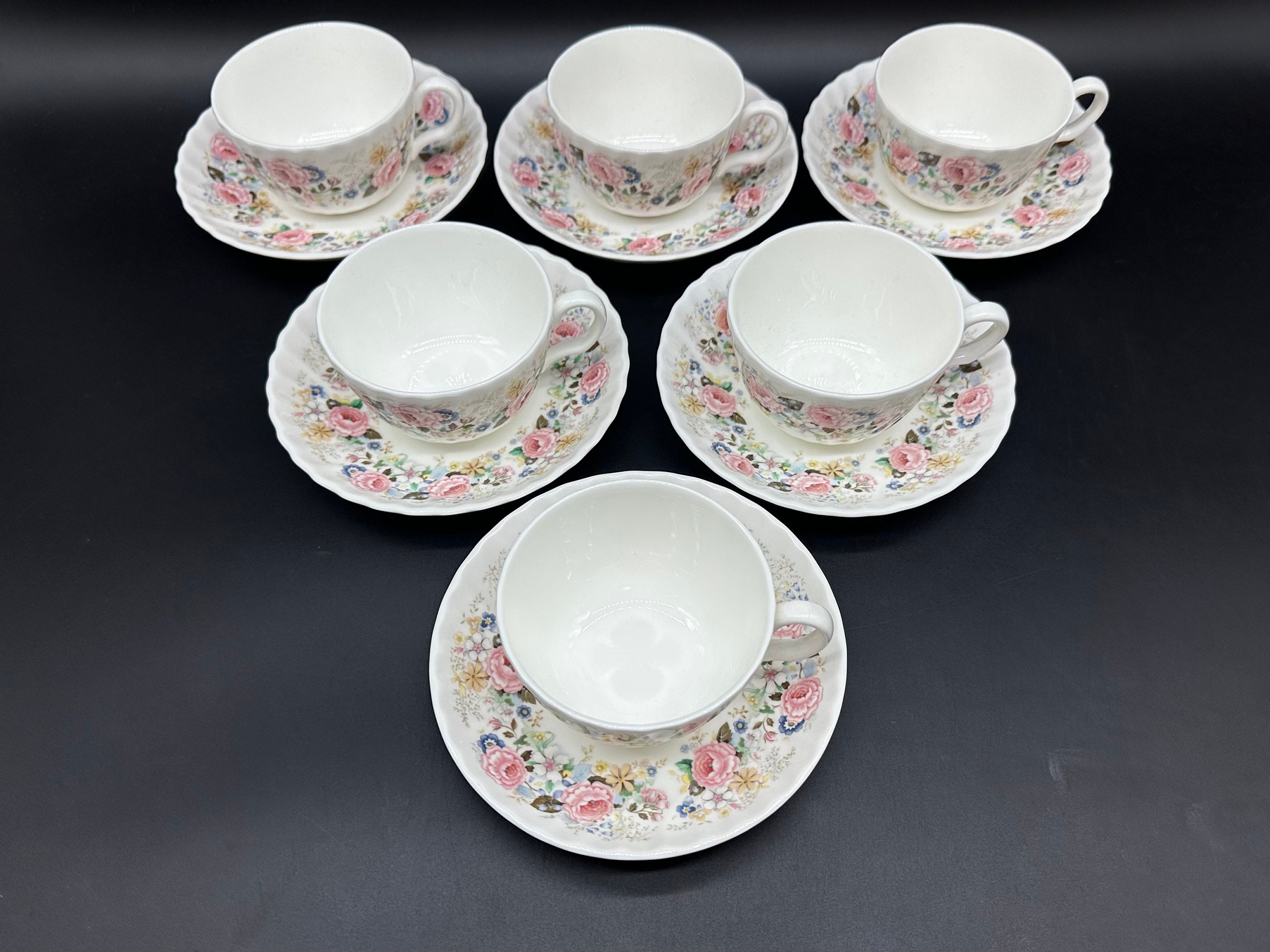 ミントン ローズ ガーランド ティーカップ ソーサー セット (6個セット