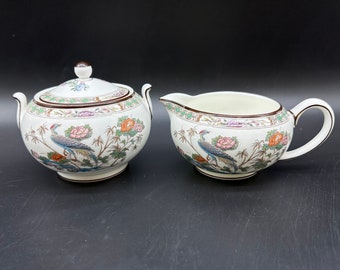 Wedgwood Kutani Crane Creamer Azucarero Set Bone China Inglaterra