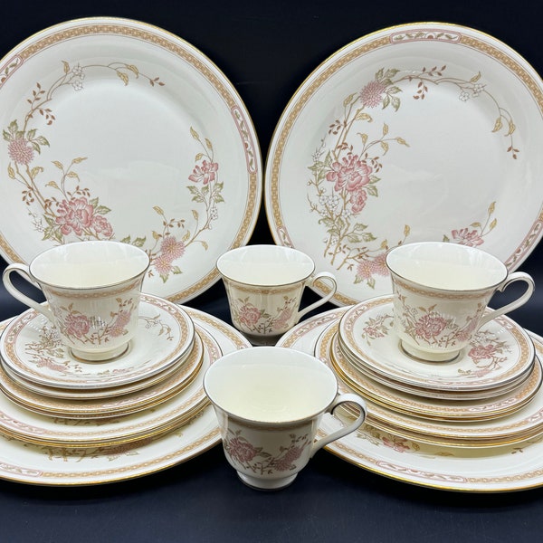 Royal Doulton Lisette 5 Stück Gedeck x 4 Bone China England 20 Stück