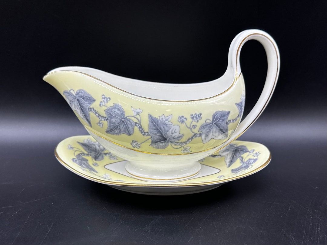 Wedgwood Josephine Yellow Gravy Boat Saucer Set Bone China Etsy