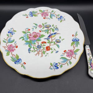 Aynsley Cake Plate and Knife - Etsy