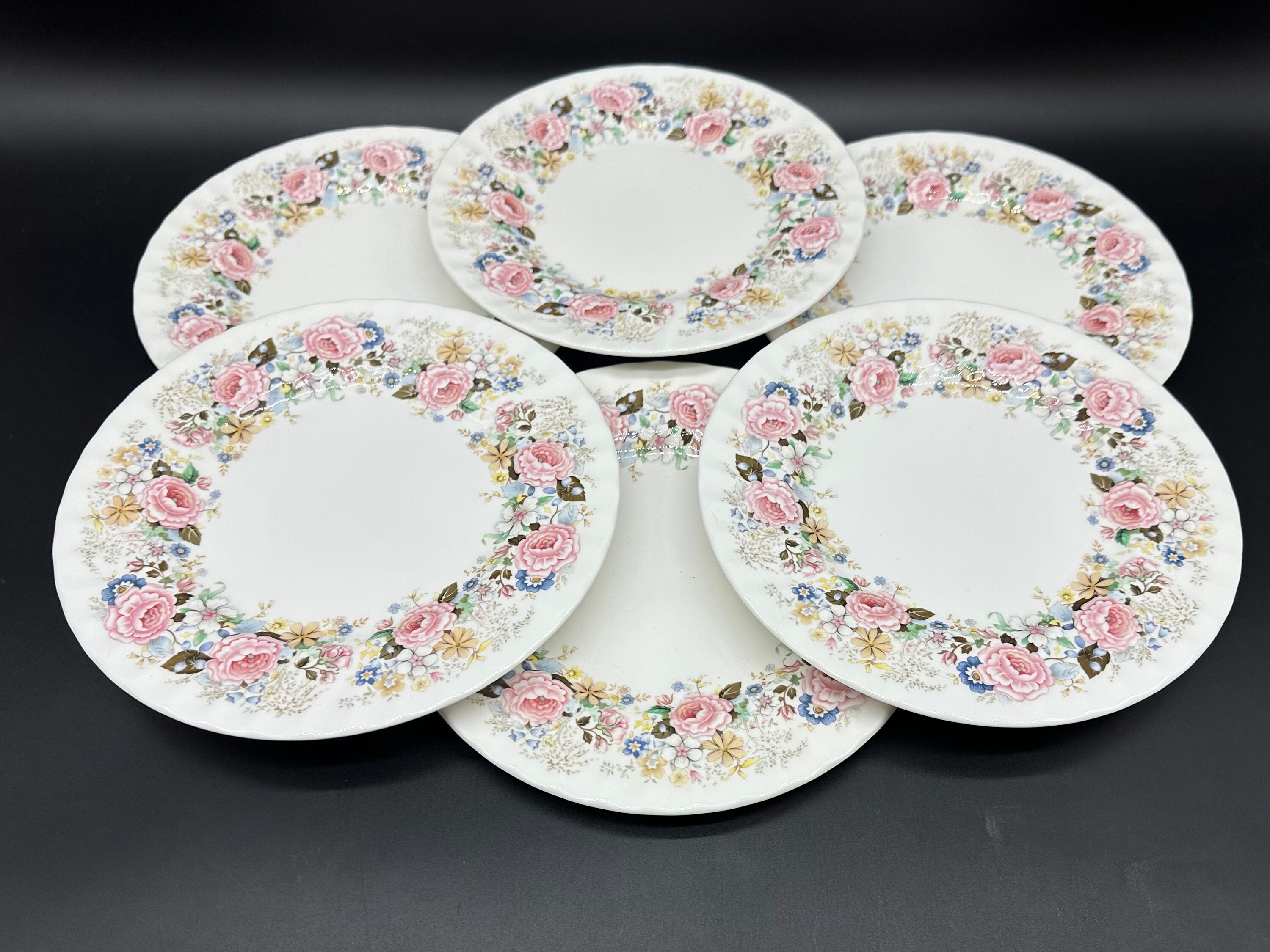 MINTON ROSE GARLAND パーティープレート Minton Rose Garland Salad Plates(set of 6) Bone China England