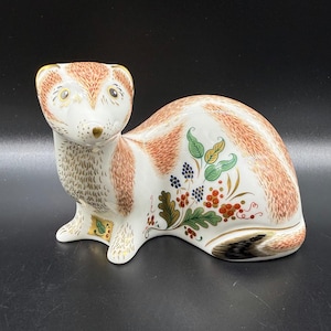 Royal Crown Derby Stoat Paperweight Bone China England