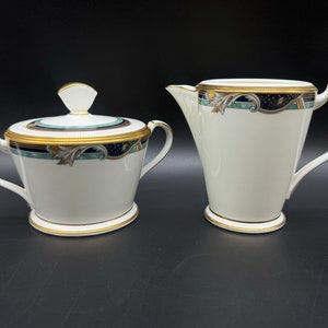 Noritake 4718 Paris Oper Milchkännchen bedeckt Zuckerdose Set Bone China Japan