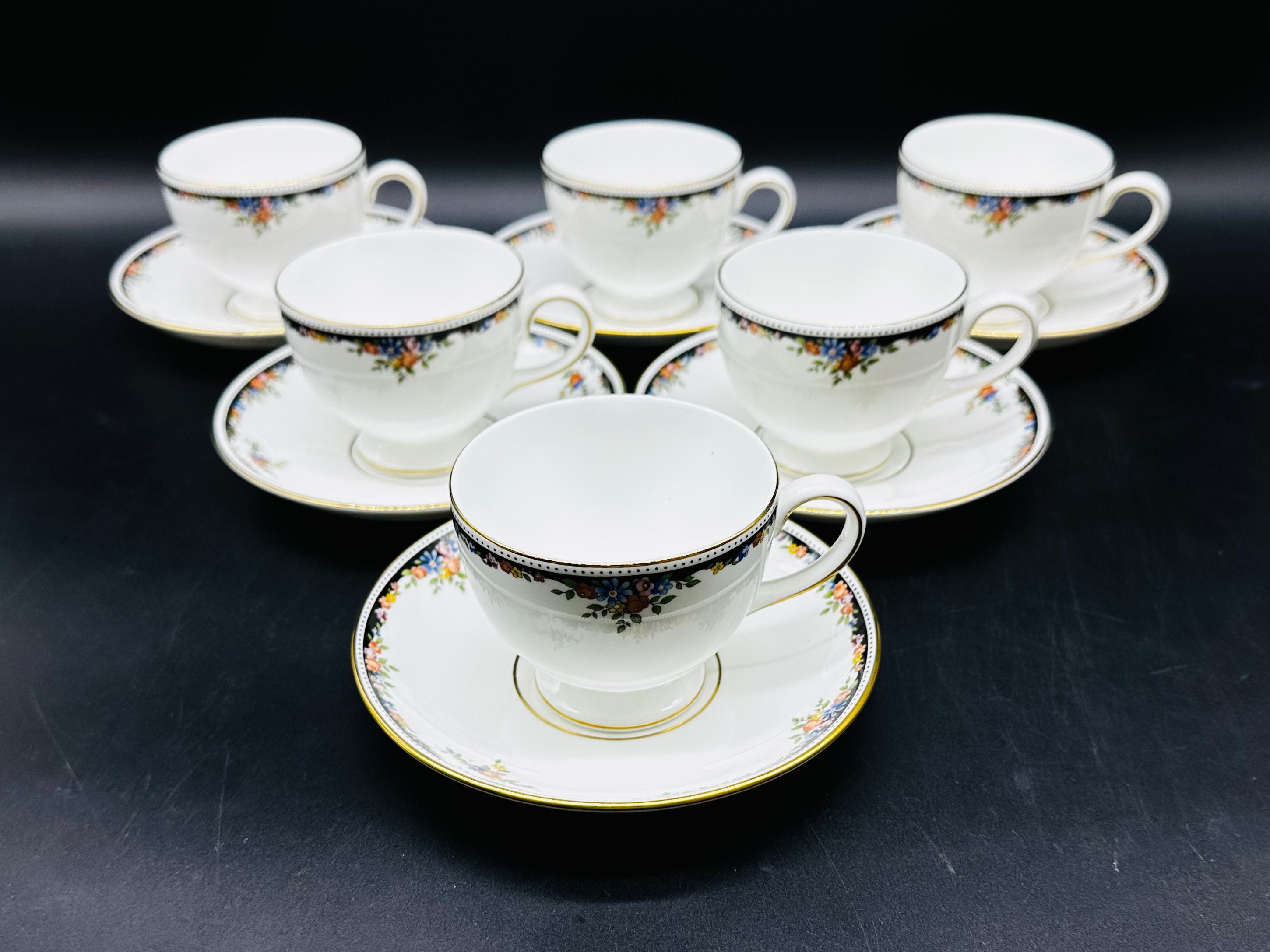 2558 ウェッジウッド オズボーン カップ6客 プレート2客 金彩 【公式通販】