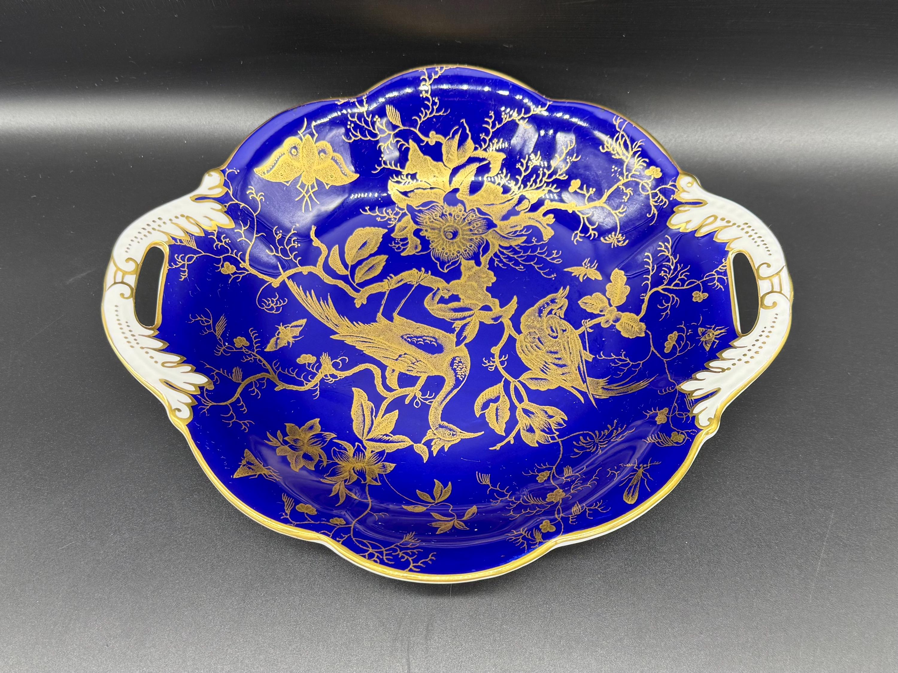 Coalport Cairo Gold on Cobalt Bon Bon Candy Dish Bone China