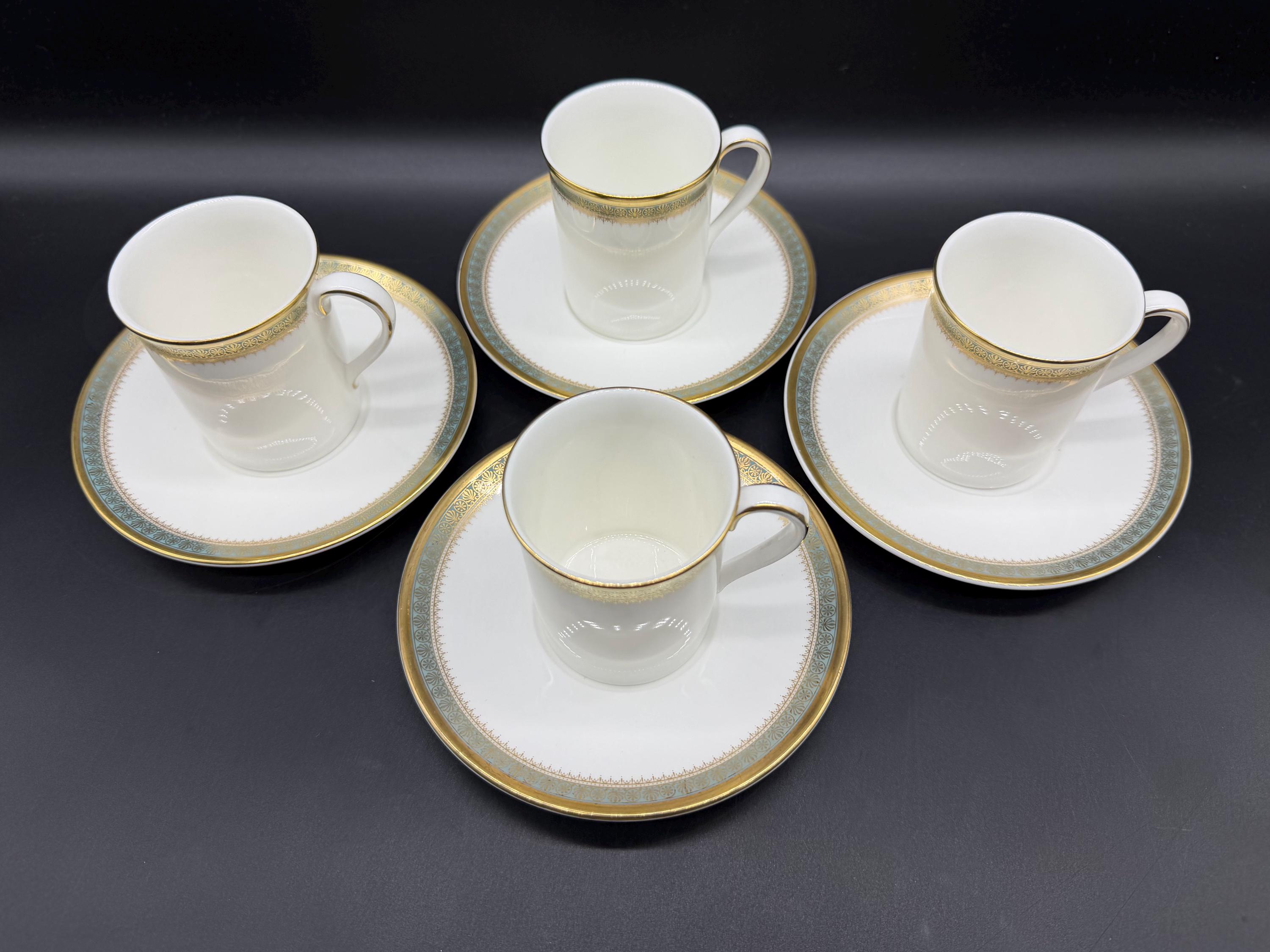 Royal Doulton Clarendon Demitasse Cup Saucer Sets (set of 4) Bone