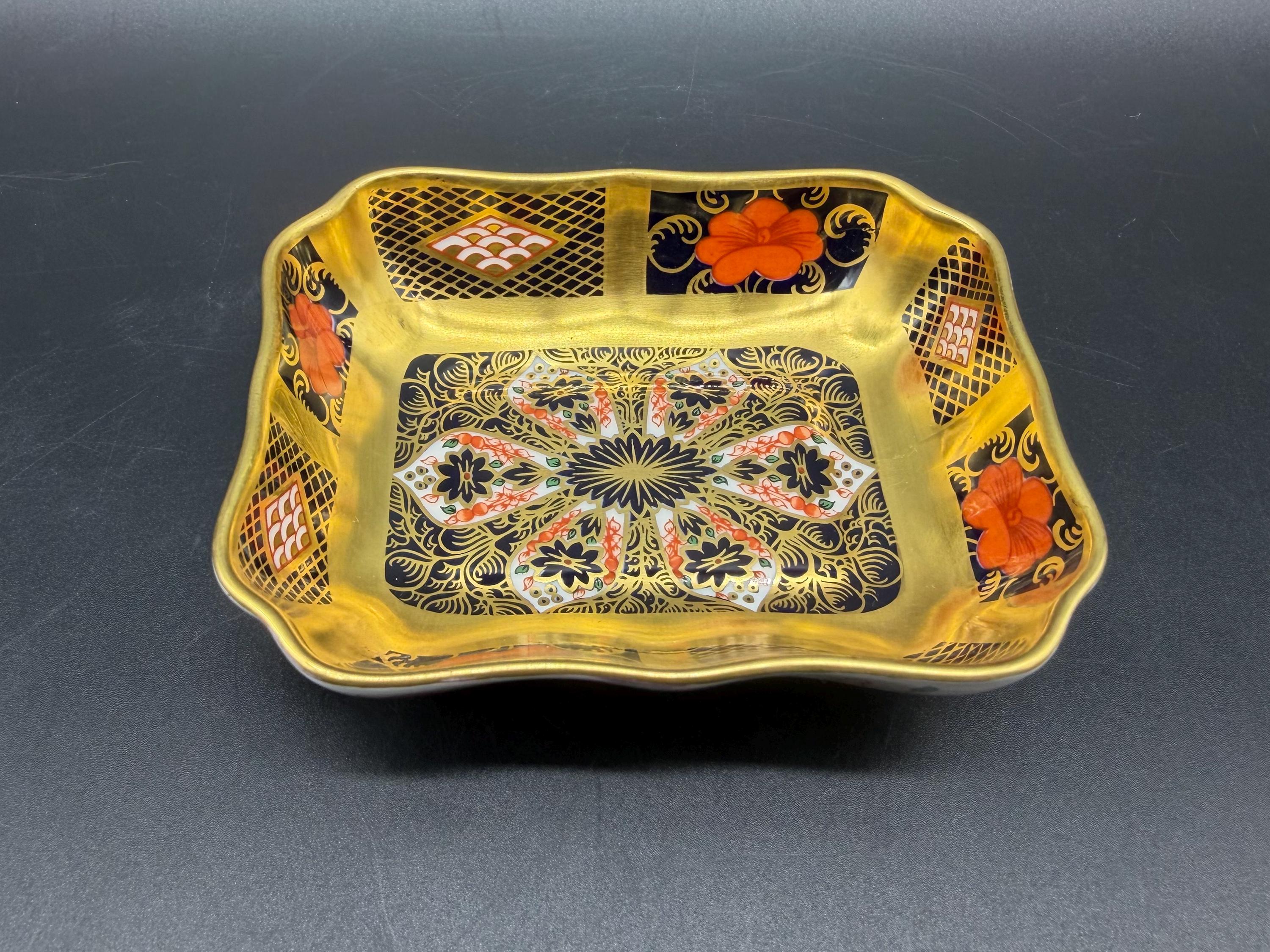 Royal Crown Derby Old Imari Full Gold Rectangle Sweet Dish Bone