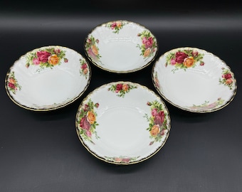 Royal Albert Old Country Roses Fruit Dessert Bowls(Set of 4) Bone China England