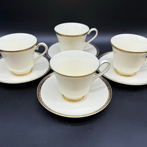 Minton St James Tea Cup Saucer Sets (Set of 4)Bone China England