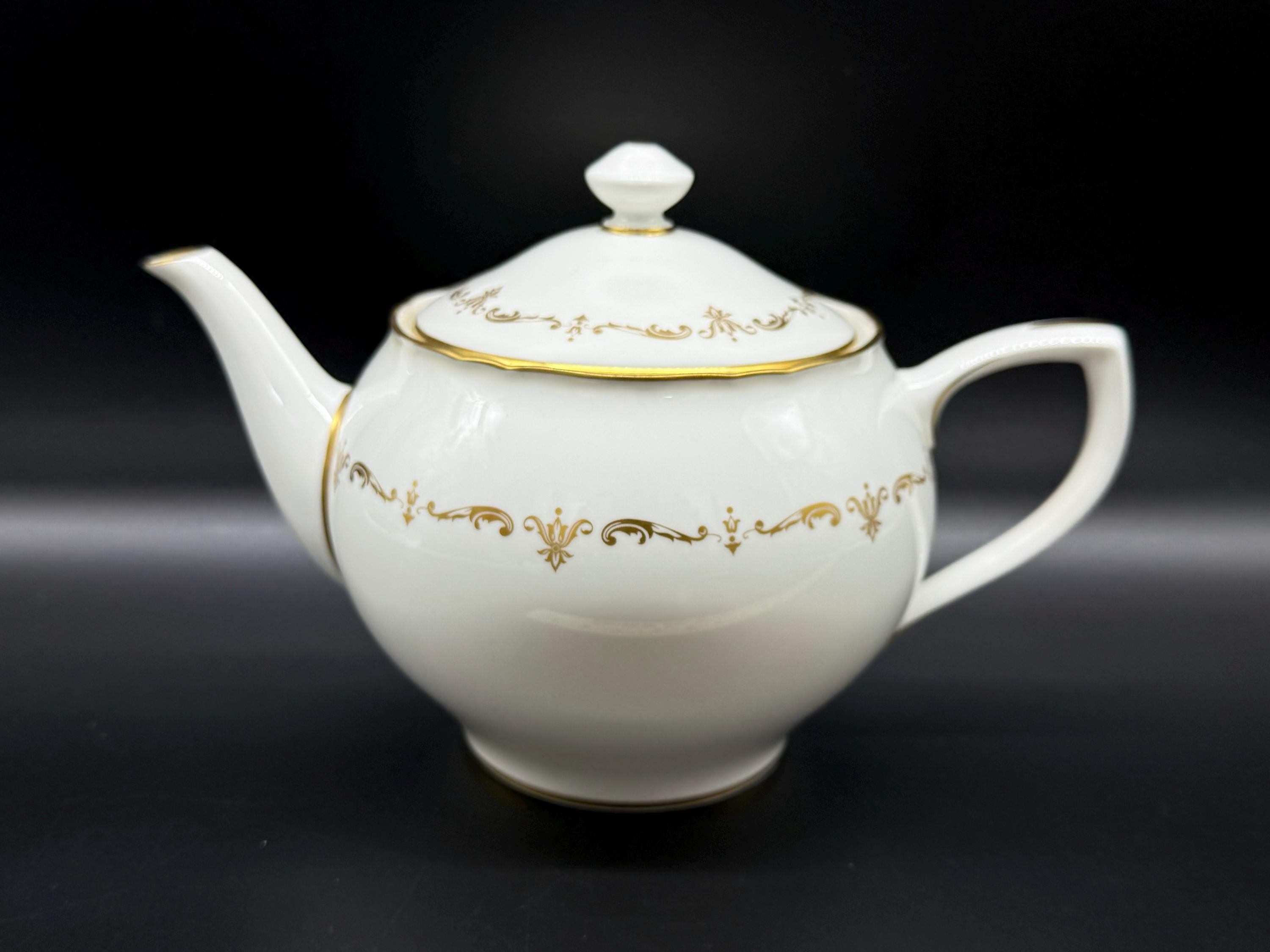 Royal Worcester Gold Chantilly Teapot Bone China England - Etsy