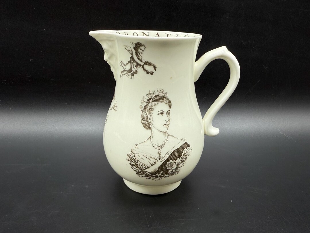 Royal Worcester 1953 Queen Elizabeth II Coronation Small Pitcher Bone ...