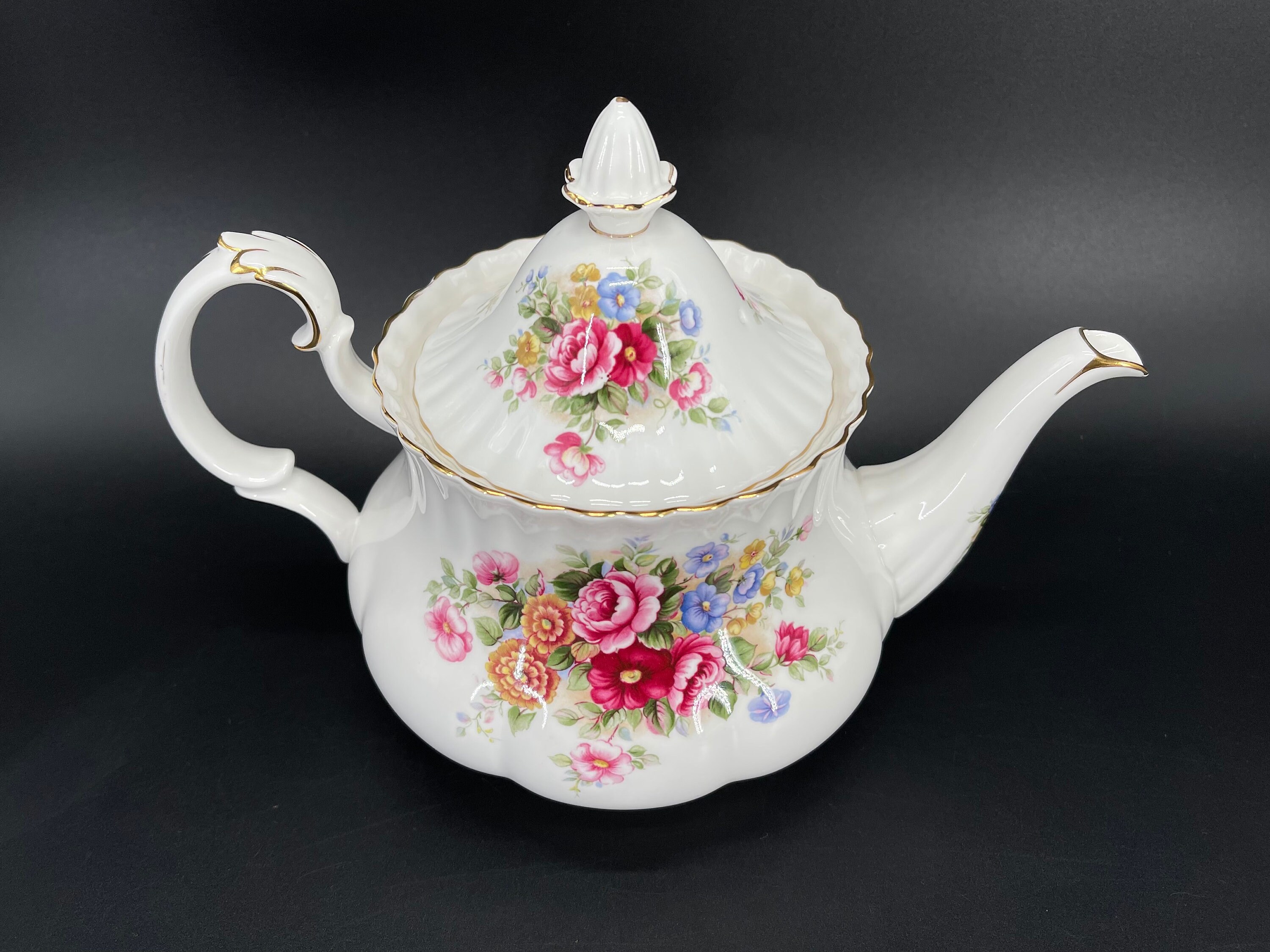 Royal Albert Chelsea Garden Large Teapot Bone China England Etsy