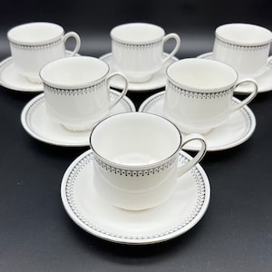 Paragon Olympus Tea Cup Saucer Sets(Set of 6) Bone China England