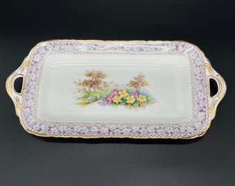 Sutherland Woodland Dell Sandwich Serving Plate Tray Bone China England