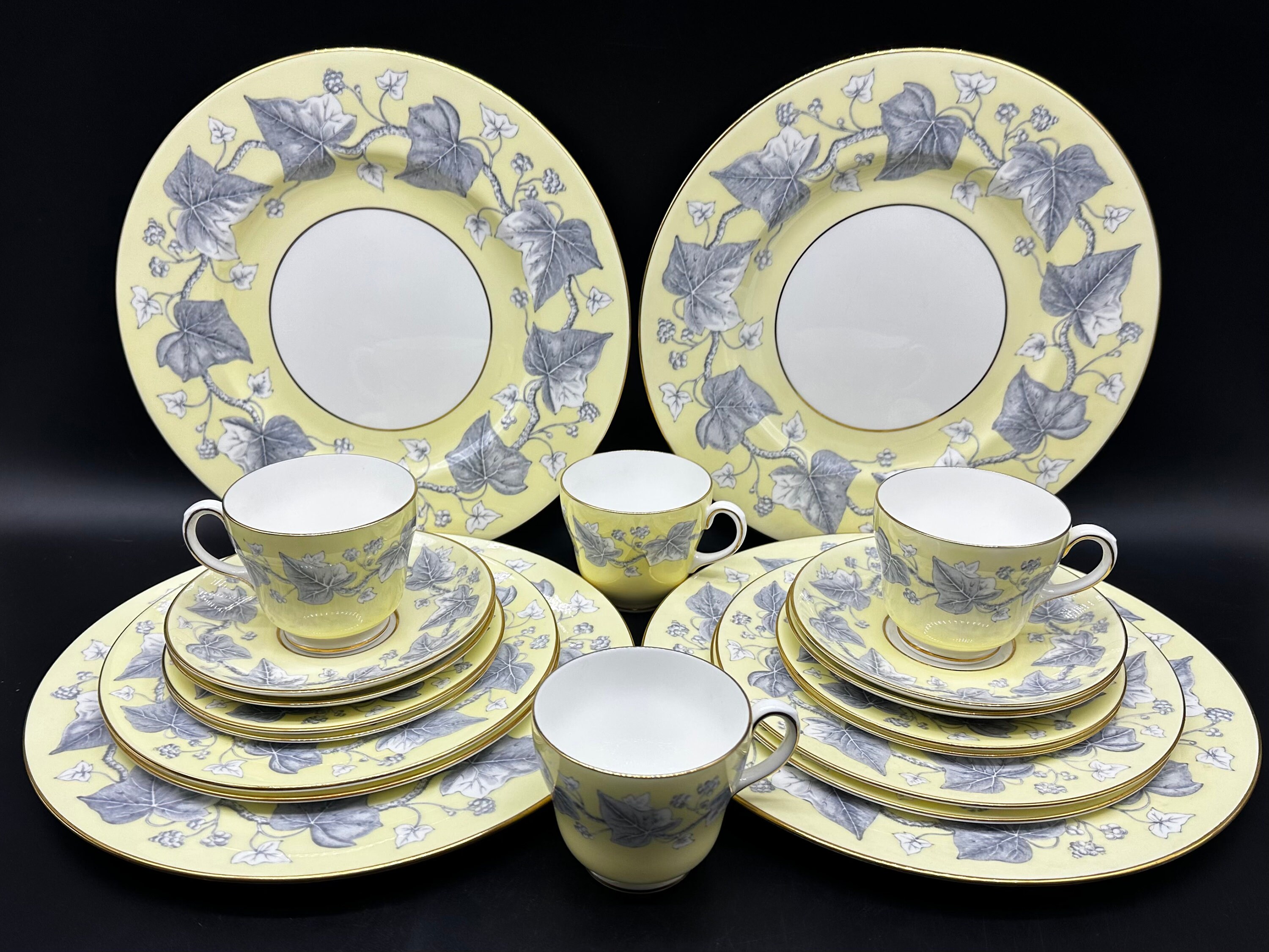 Wedgwood Josephine Yellow 5 Piece Place Setting X 4 Bone China