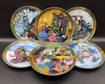 Platos navideños Royal Copenhagen 1991-1996, juego de 6 (Dinamarca)