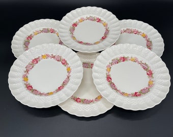 Spode Copeland Rose Briar 8&quot; Salad Plate x 6 England