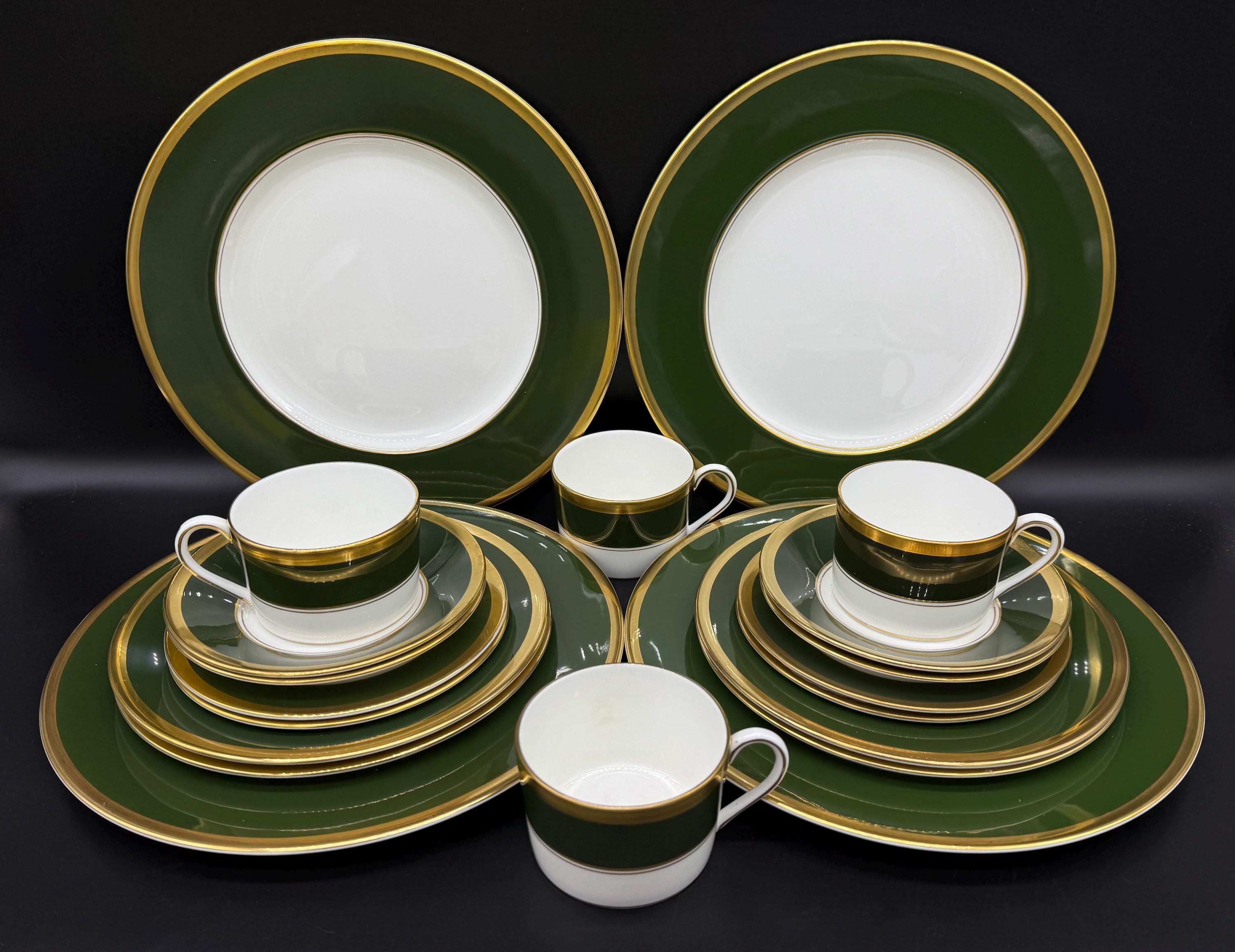 Coalport Ventura Green 5 Piece Place Setting X 4 Bone China