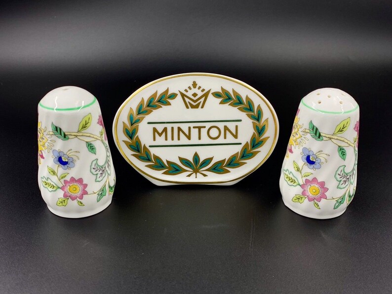 Minton Haddon Hall Salt Pepper Shaker Set Bone China England