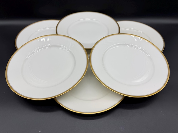 LIMOGES Haviland FRANCE プレート 6枚 Theodore Haviland Limoges Gold Trim Salad Plates (set of 6) France