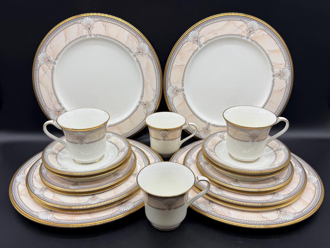 Noritake Pearl Majesty ディーププレート 5枚セット Noritake 9771 Pacific Majesty 5 Piece Place Setting X 4 Bone China