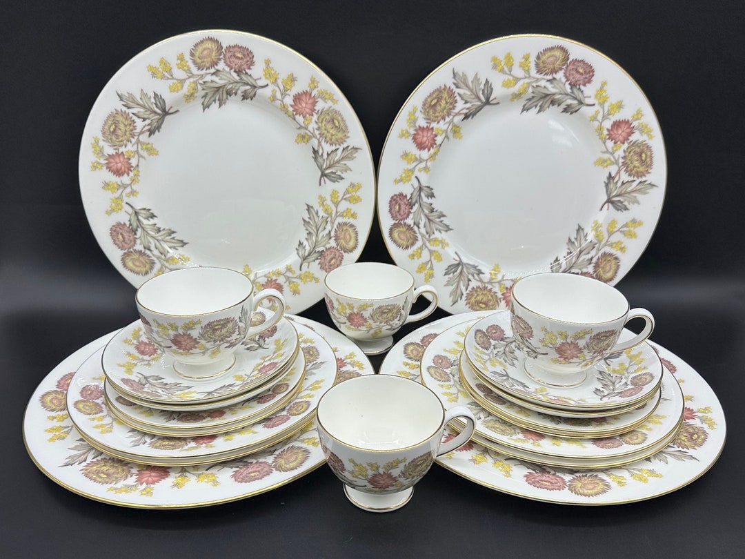Wedgwood Lichfield 5 Piece Place Setting X 4 Bone China Etsy