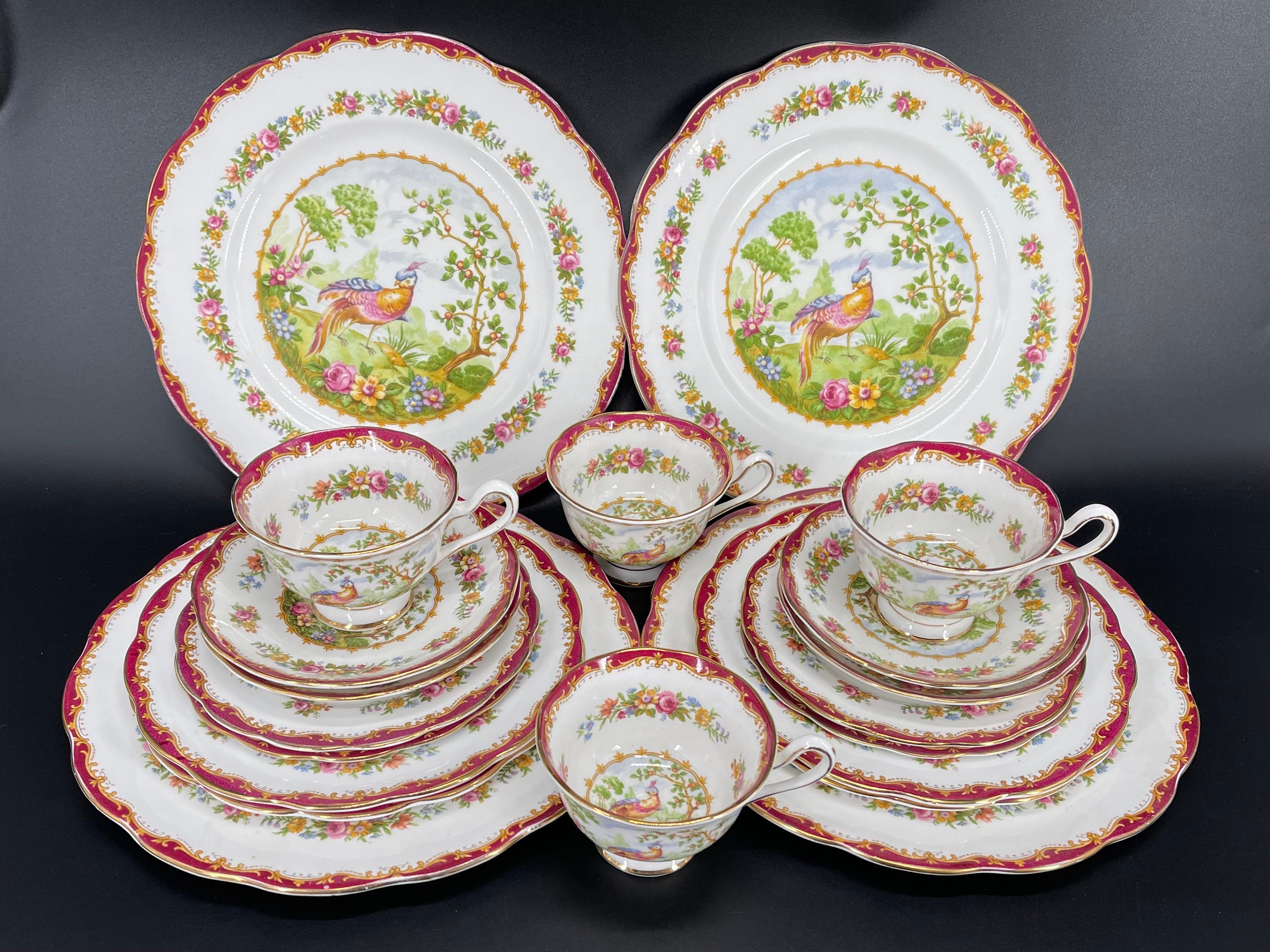 Royal Albert Chelsea Bird 5 Piece Place Setting x 4 Bone China Etsy