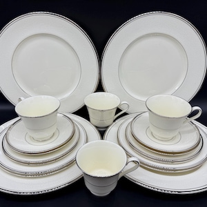 Minton Brautschleier 5 Stück Gedeck x 4 Bone China England