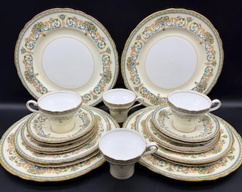 Aynsley Oak Leaf 5 Piece Plate Setting X 4 Bone China England 20