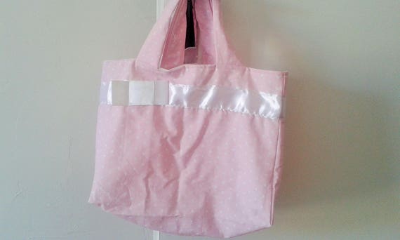 small pink tote bag