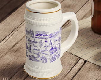 Beer Stein Mug, Français Village Mug, Français rustique Beer Stein Mug, Français country, Français rétro rustique, Français rustique Mug