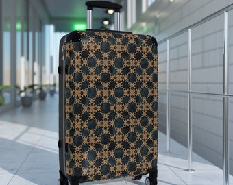 Suitcase, very dark blue suitcase with gold, Cabin Suitcase, Custom Luggage, designer suitcase, luxury men's suitcase