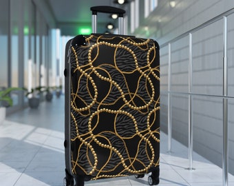 Suitcase, Suitcase, Stylish Suitcase, Gold Jewelry Suitcase, Cabin Suitcase, Custom Luggage, individual luggage