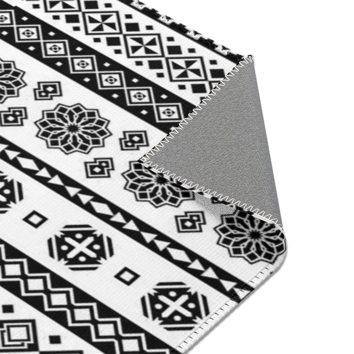 Area Rugs black and white graphic print rug. New. Made to Etsy