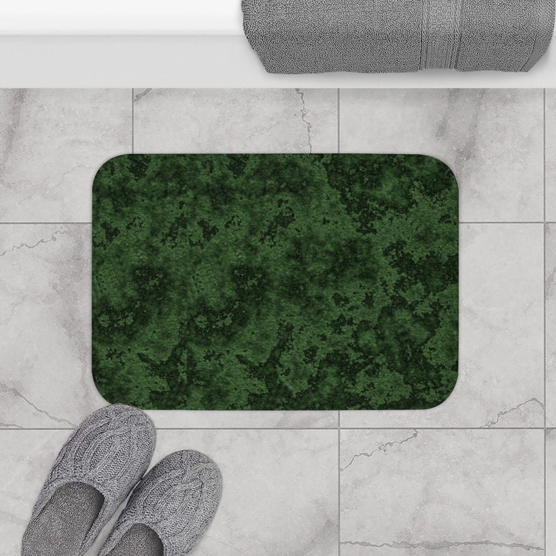 Bath Mat bath mat moss green bath mat with print moss green Etsy